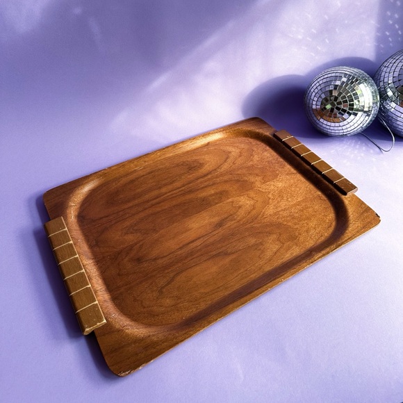 Other - Mid-Century Overton Bentwood Wooden Walnut Serving Tray - Brown